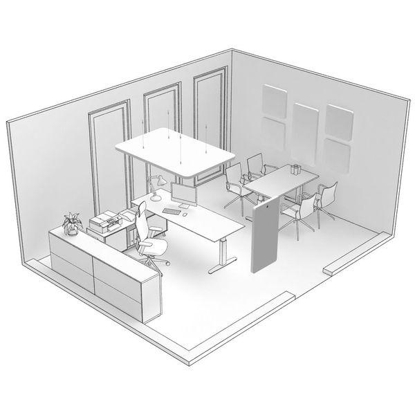 t.akustik Office Set Single WH