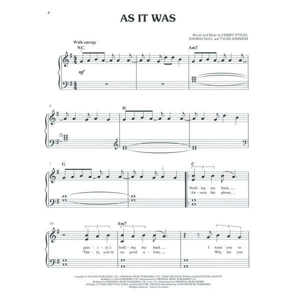 Hal Leonard Popular Sheet Music 2020s