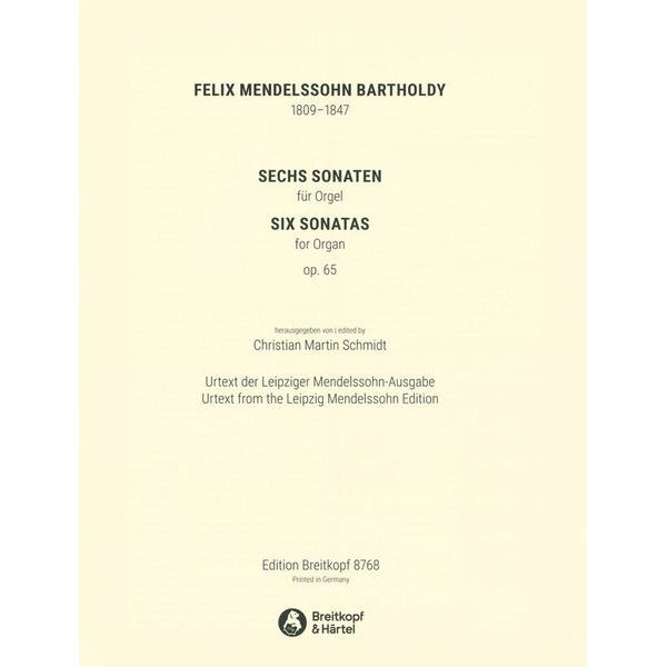 Breitkopf & Hrtel Mendelssohn Sechs Sonaten