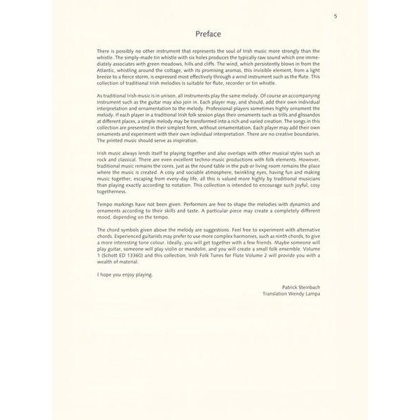 Schott Irish Folk Tunes For Flute 2