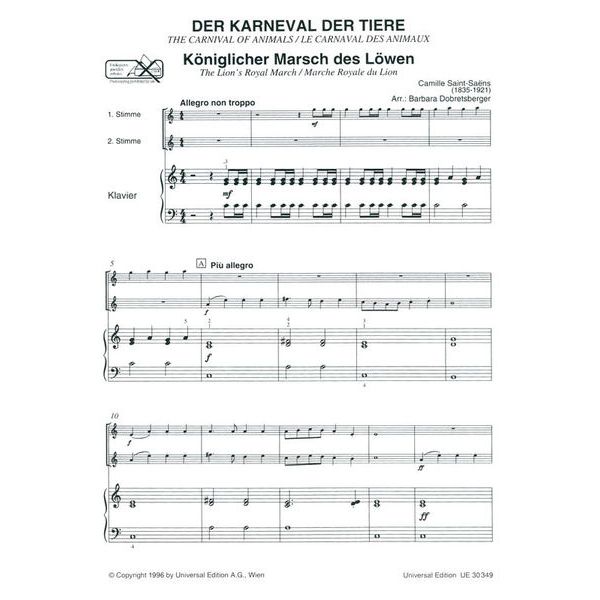 Universal Edition Saint-Sans Karneval Flutes