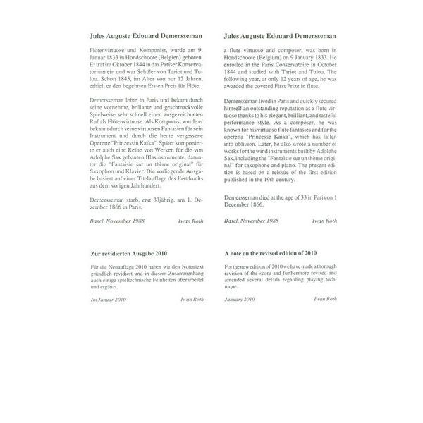 Edition Hug Demersseman Fantaisie A-Sax