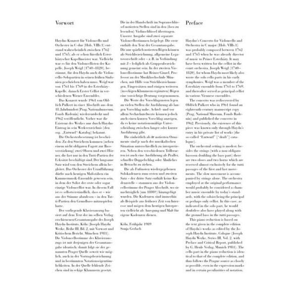 Henle Verlag Haydn Violoncello Concerto C