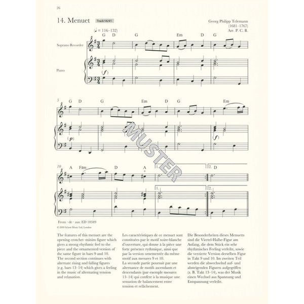 Schott Baroque Recorder Anthology 1