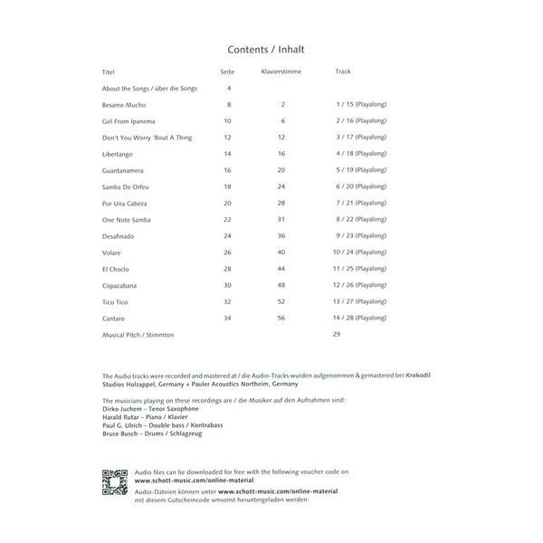 Schott Latin Standards T-Sax