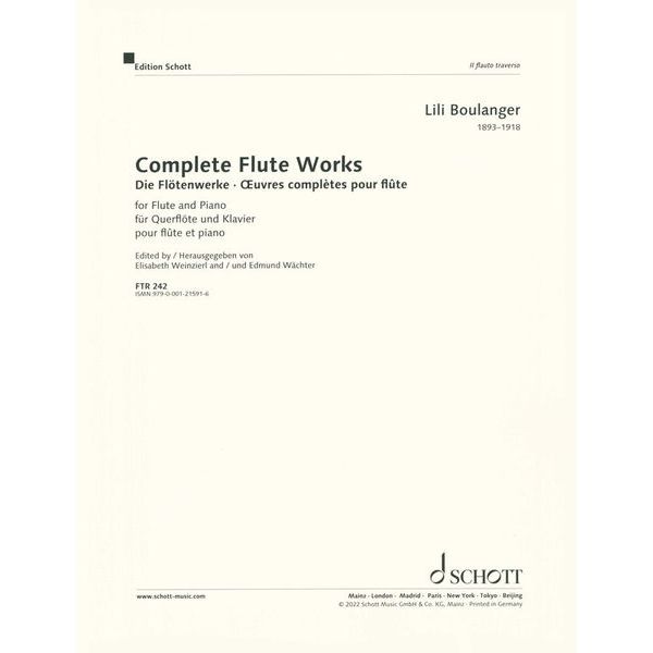 Schott Boulanger Complete Flute Works