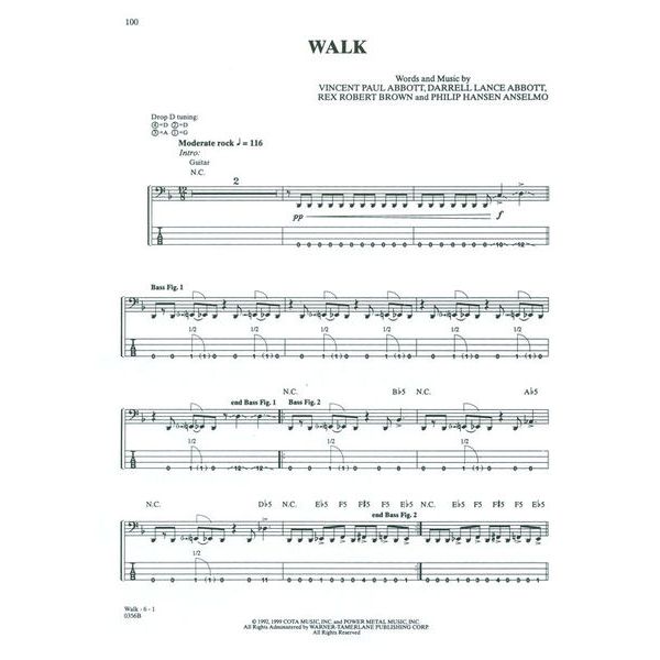 Alfred Music Publishing Pantera: Bass Anthology