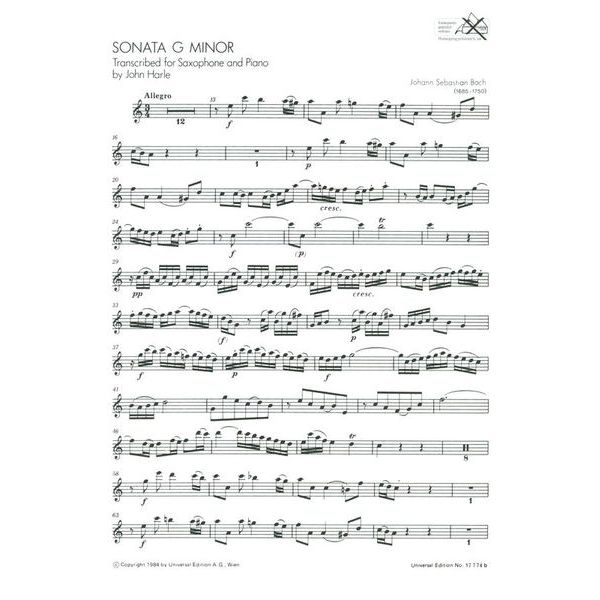 Universal Edition Bach Sonata g-Moll Sax