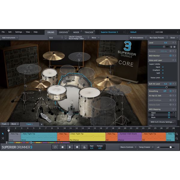 Toontrack Superior Drummer 3 Midi Edit.