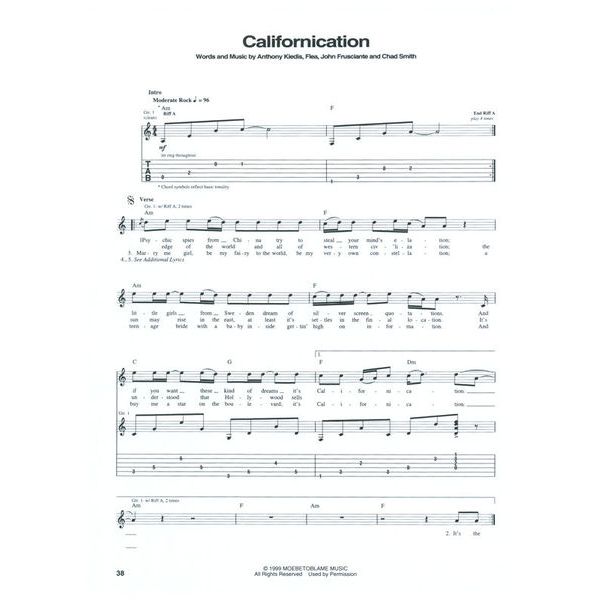 Hal Leonard RHCP Californication Guitar