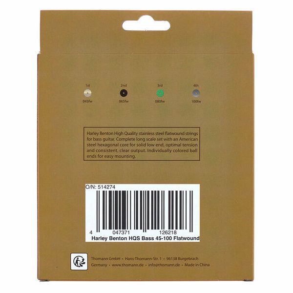 Harley Benton HQS Bass 45-100 Flatwound