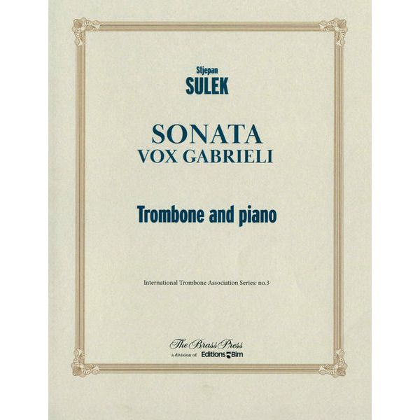 Editions Bim Sulek Sonata Trombone