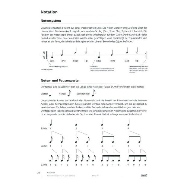 Hage Musikverlag Cajon Schule