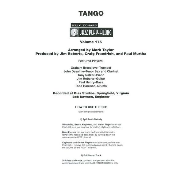 Hal Leonard Jazz Play-Along Tango