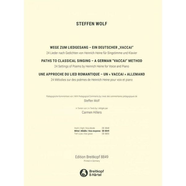 Breitkopf & Hrtel Wege zum Liedgesang Mittel