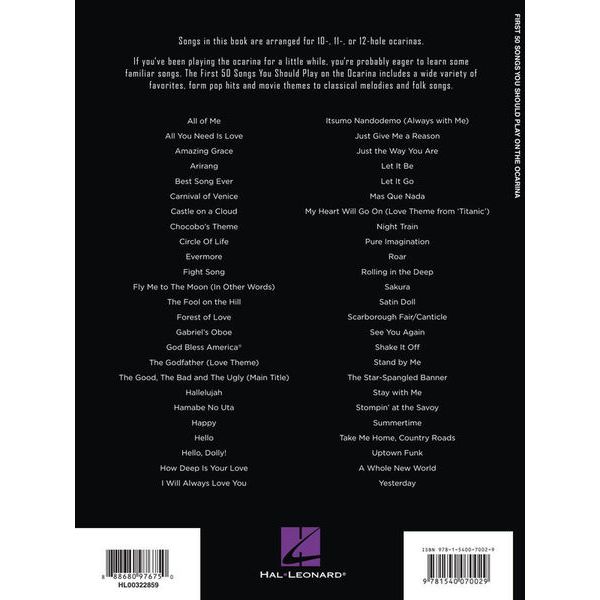 Hal Leonard First 50 Songs Ocarina