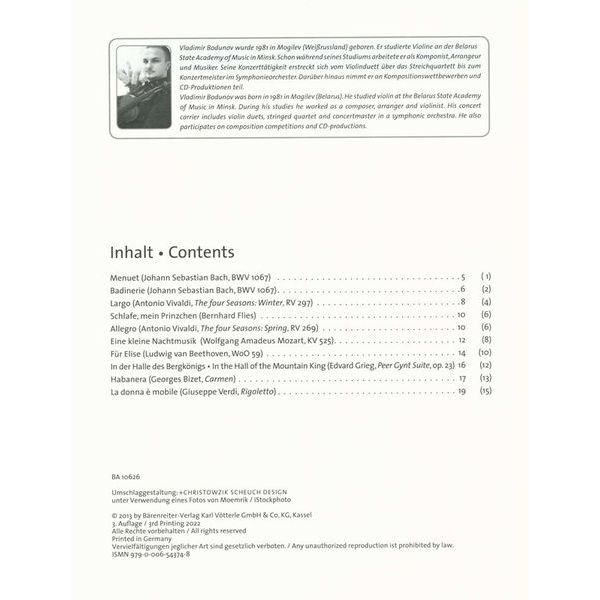 Brenreiter Classic Hits Violin Viola