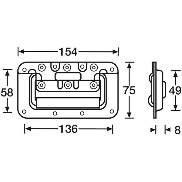 Adam Hall 340822 Sprung Handle small