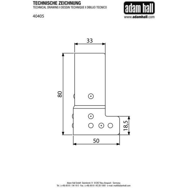 Adam Hall 40405 L-Corner 50 x 80