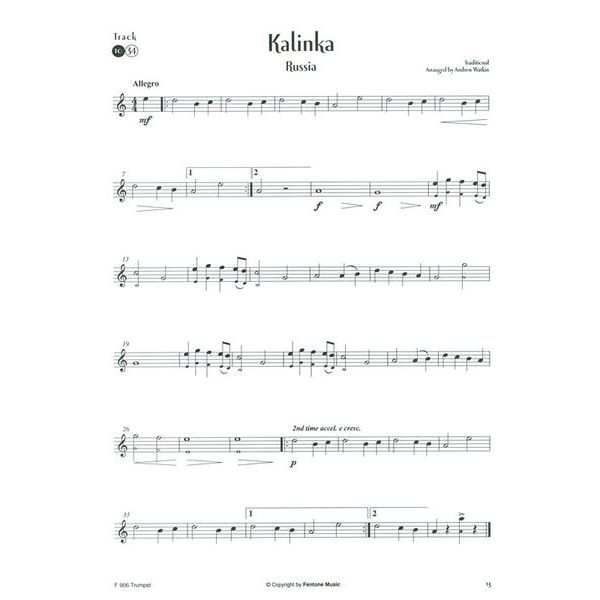 Fentone Music World Famous Folksongs Trumpet