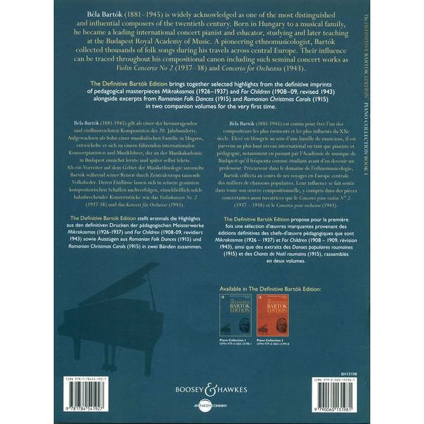 Boosey & Hawkes Bartok Piano Collection 1