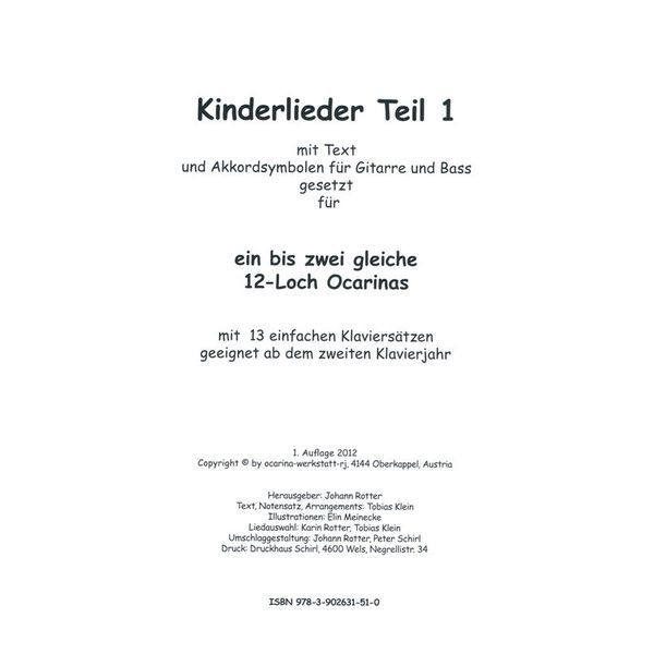 ocarinamusic Kinderlieder 12-Loch 1