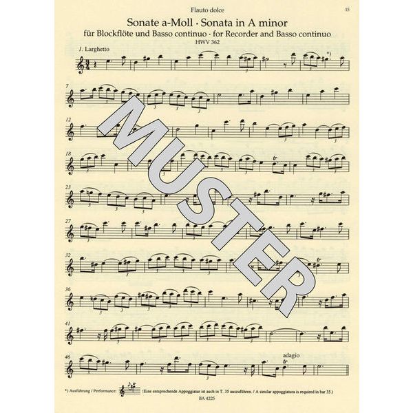 Brenreiter Hndel Elf Sonaten für Flöte