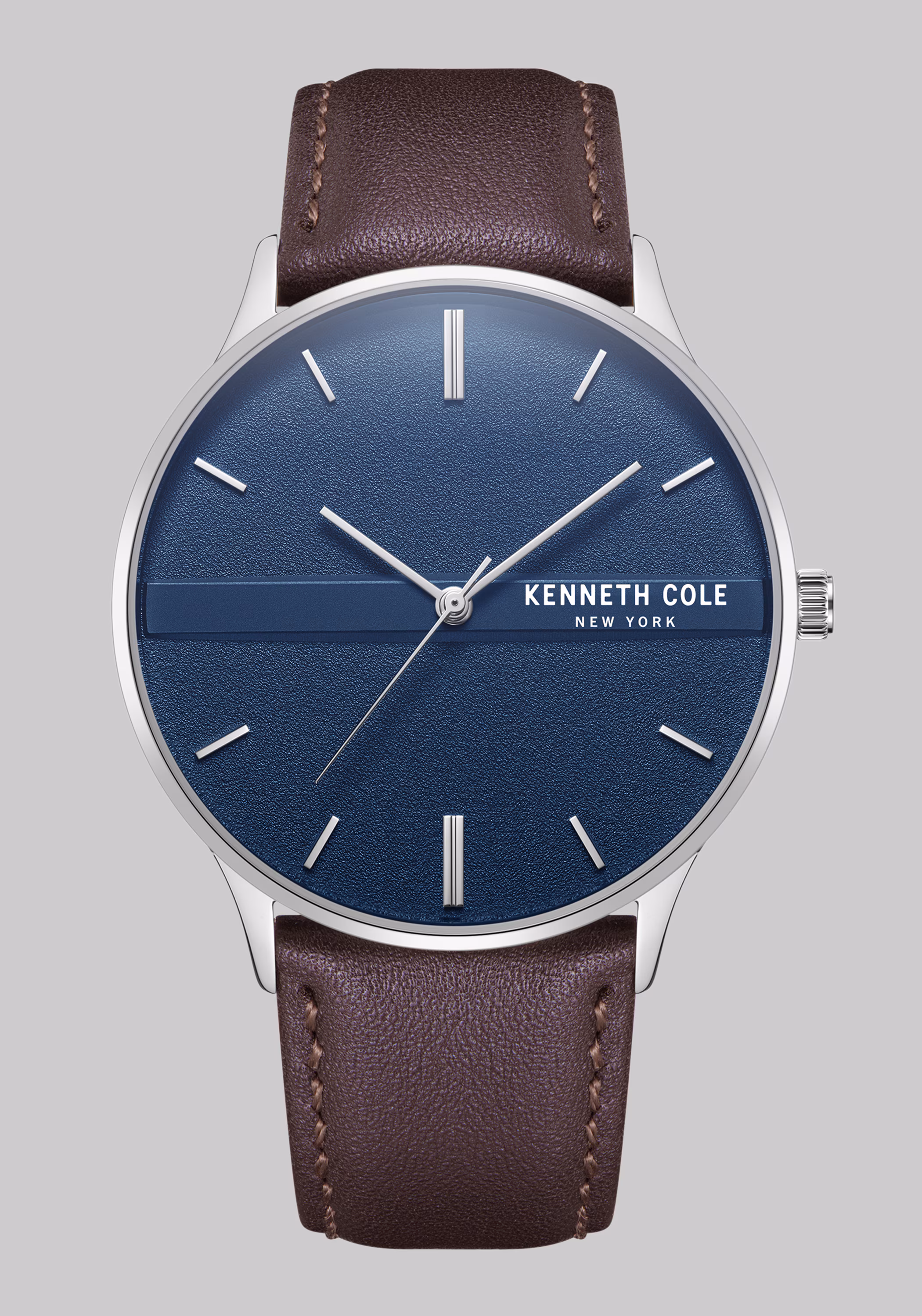 Kenneth Cole New York Stainless Steel With Leather Strap Watch
