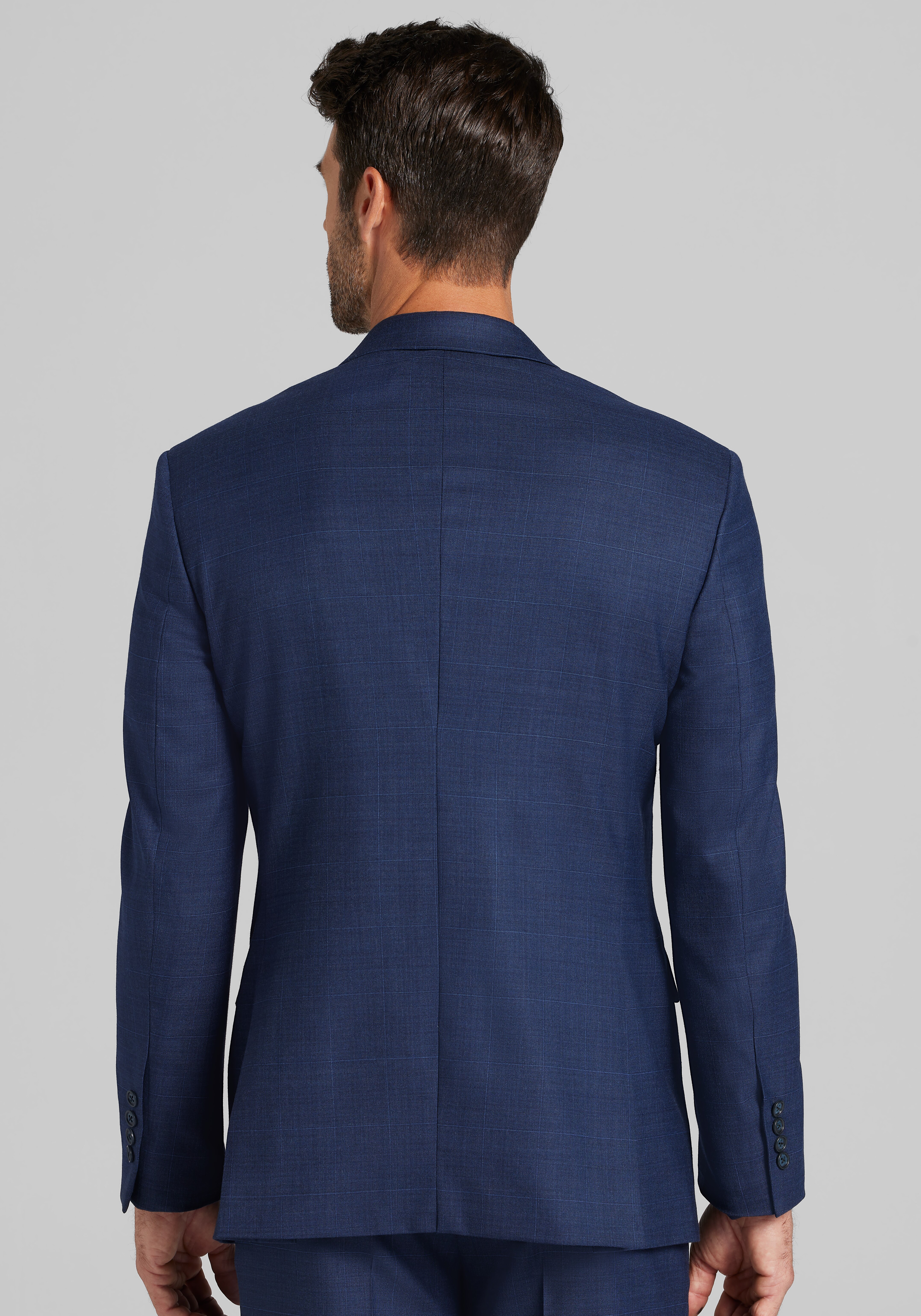 Jos. A. Bank Tailored Fit Wool Blend Plaid Suit