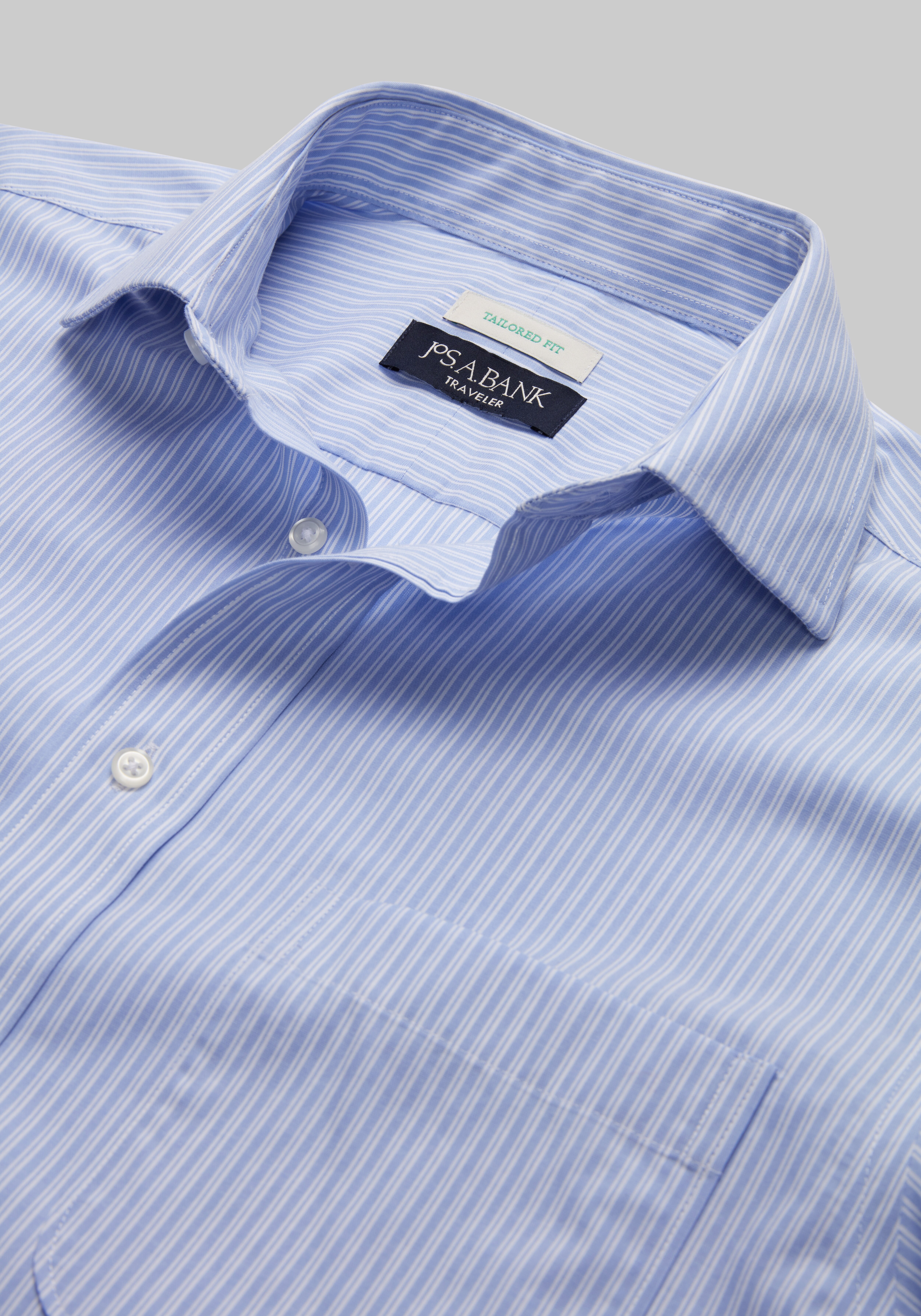Traveler Collection Tailored Fit Stripe Dress Shirt - Big & Tall