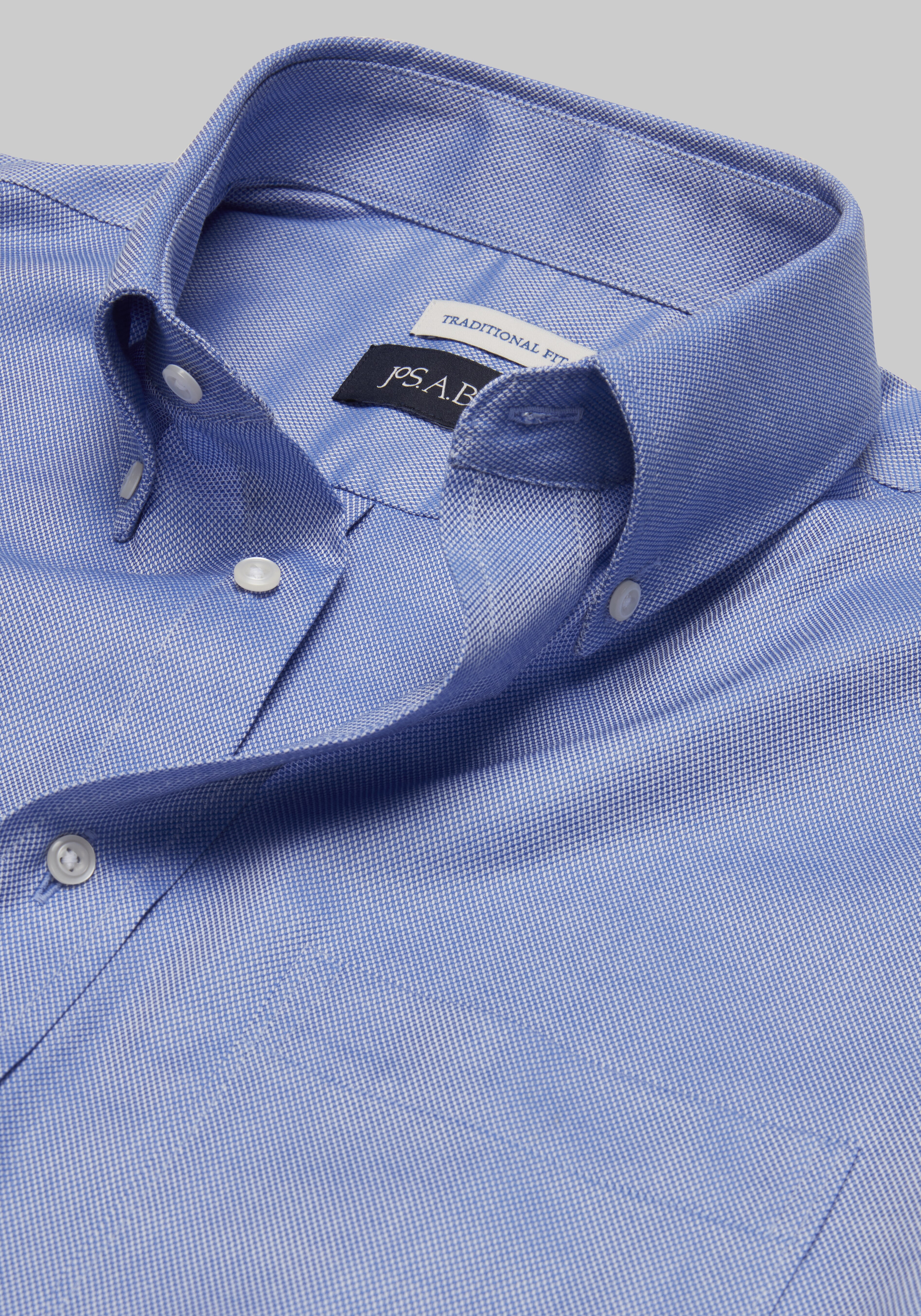 Jos. A. Bank Traditional Fit Button-Down Collar Solid Dress Shirt - Big & Tall