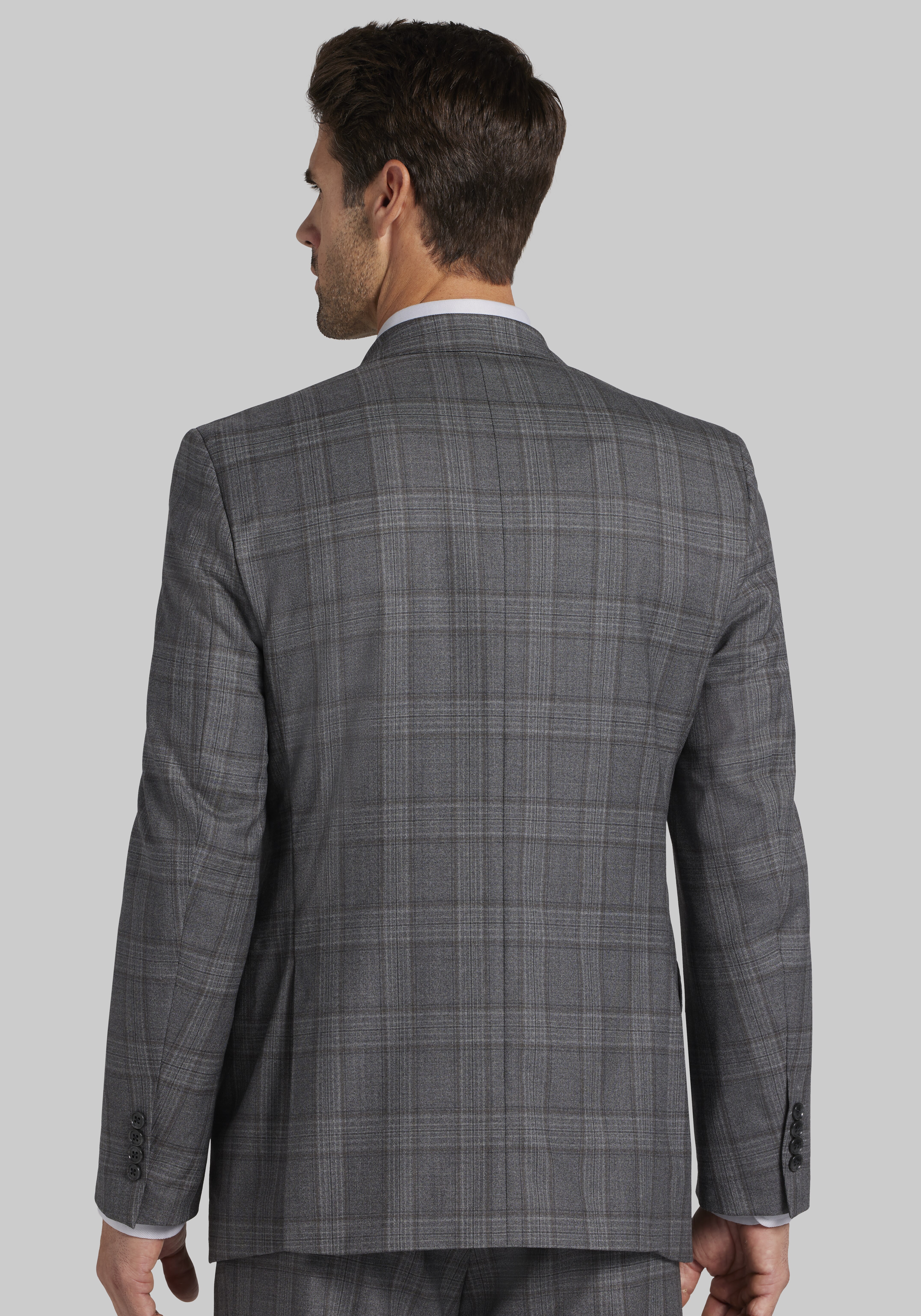 Reserve Collection Tailored Fit Plaid Suit