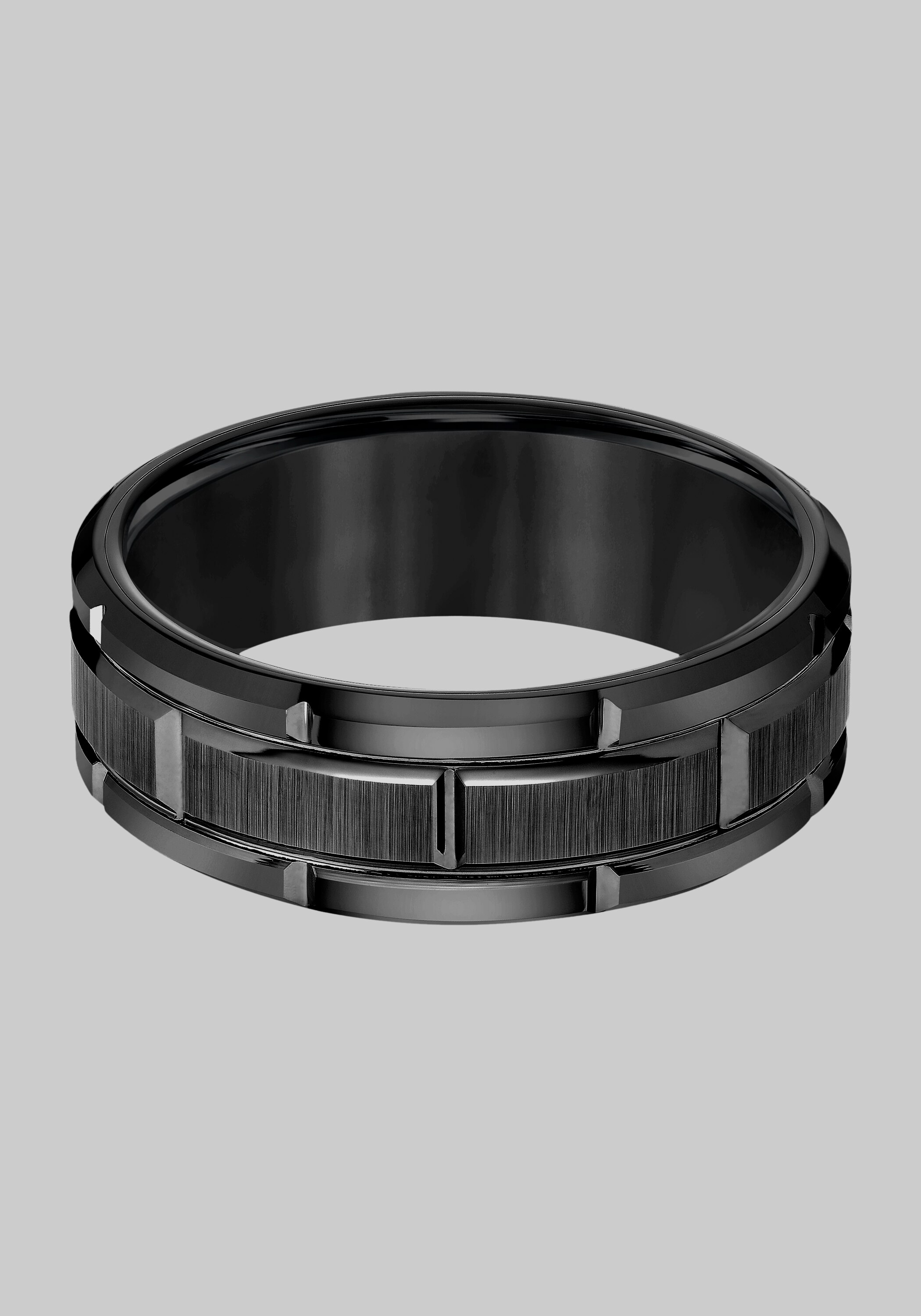 GTX 8mm Flat Edge Brick Pattern Tungsten Carbide Band