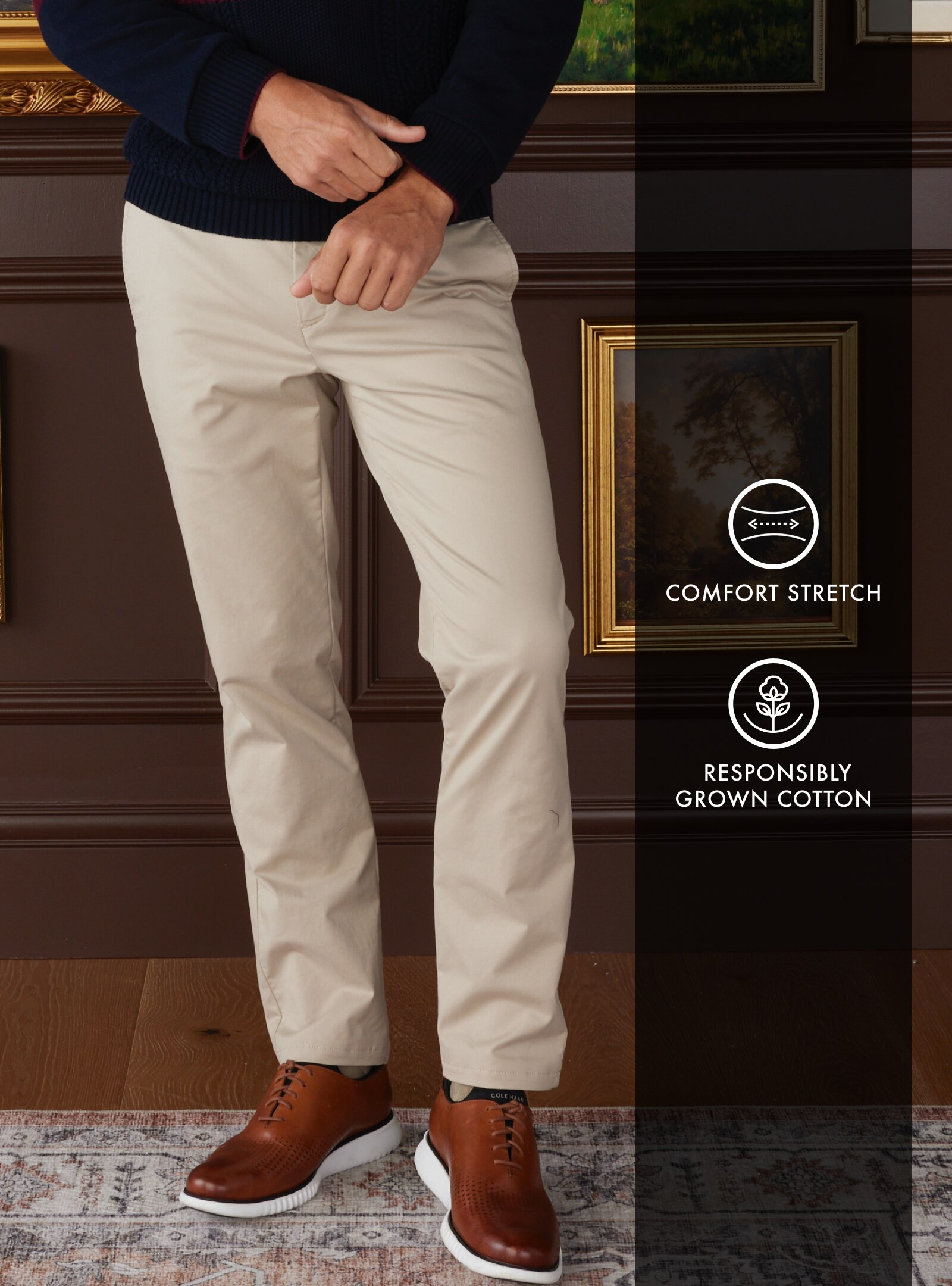 Jos. A. Bank Tailored Fit Flat-Front Chinos