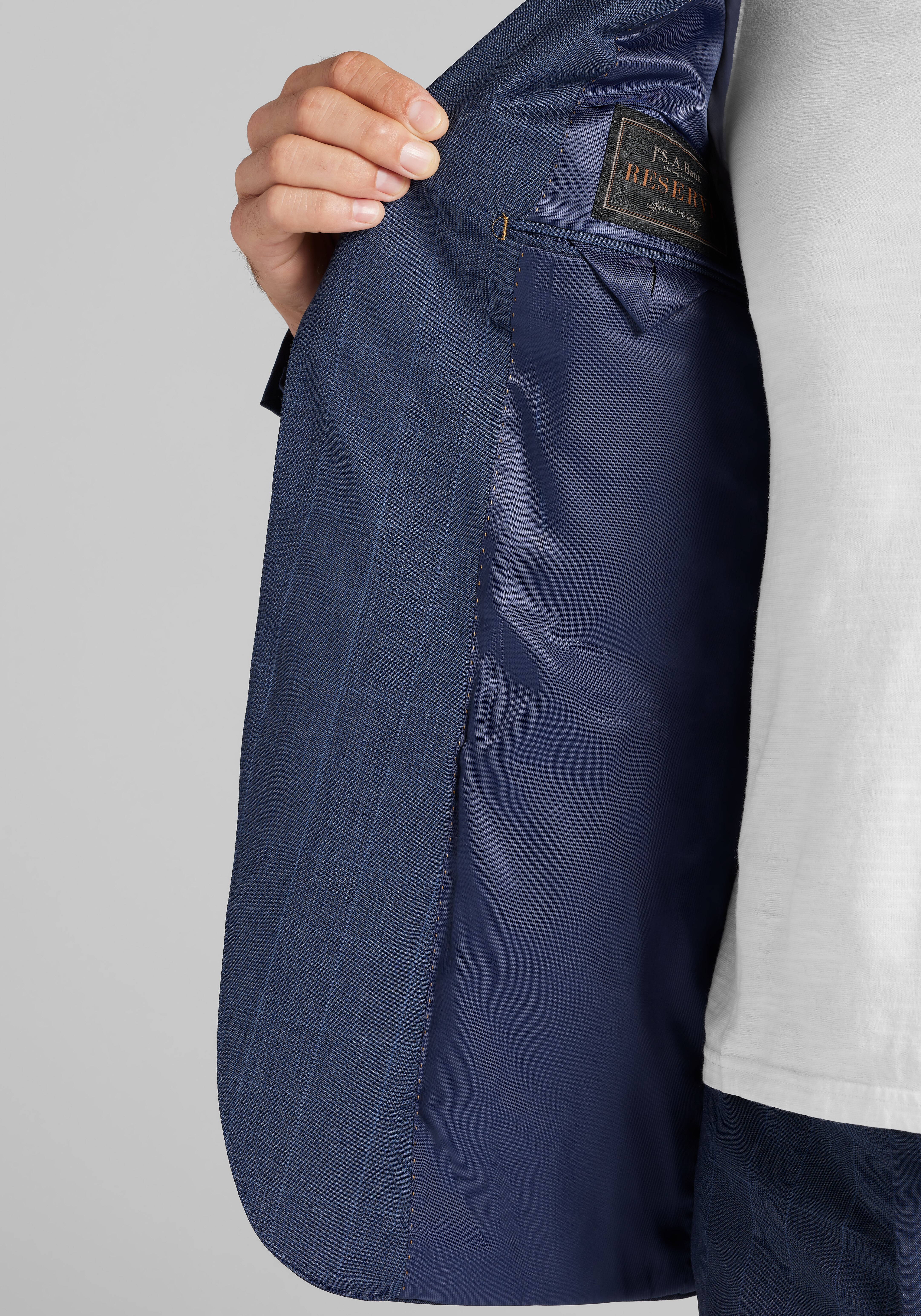 Reserve Collection Tailored Fit Glen Plaid Suit - Big & Tall