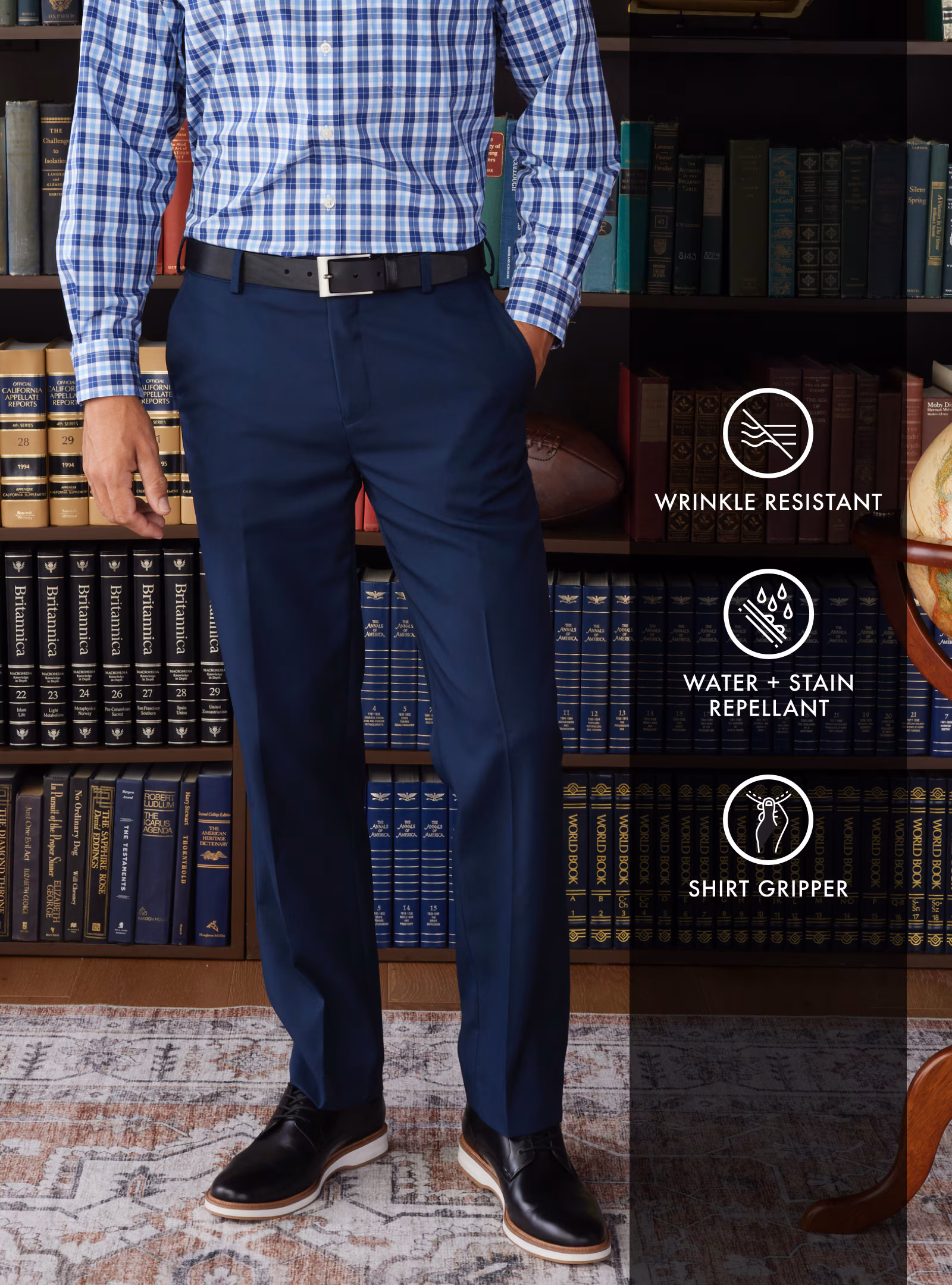 Traveler Performance Tailored Fit Slider Waistband Chinos - Big & Tall