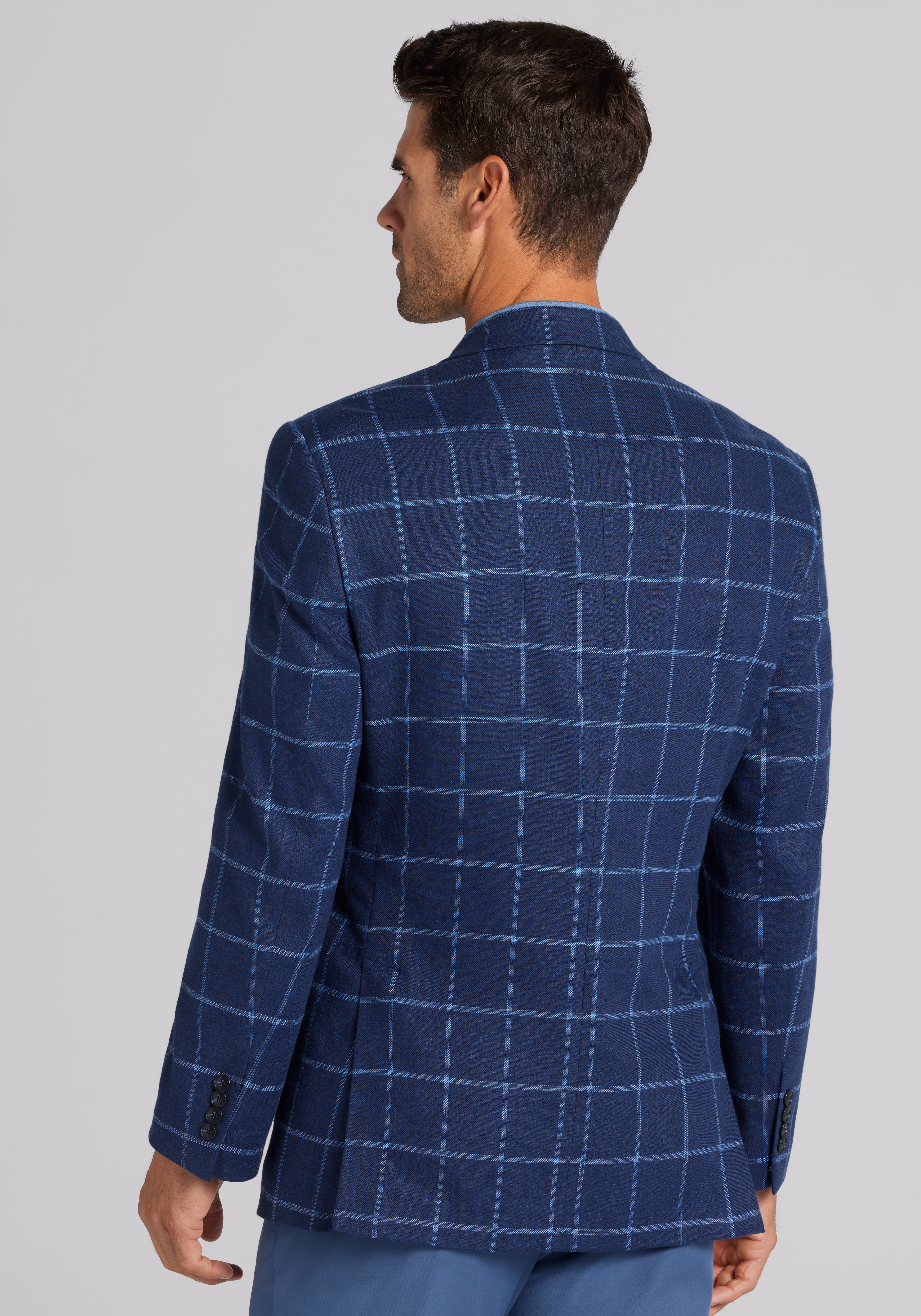 Jos A. Bank Traditional Fit Windowpane Sportcoat