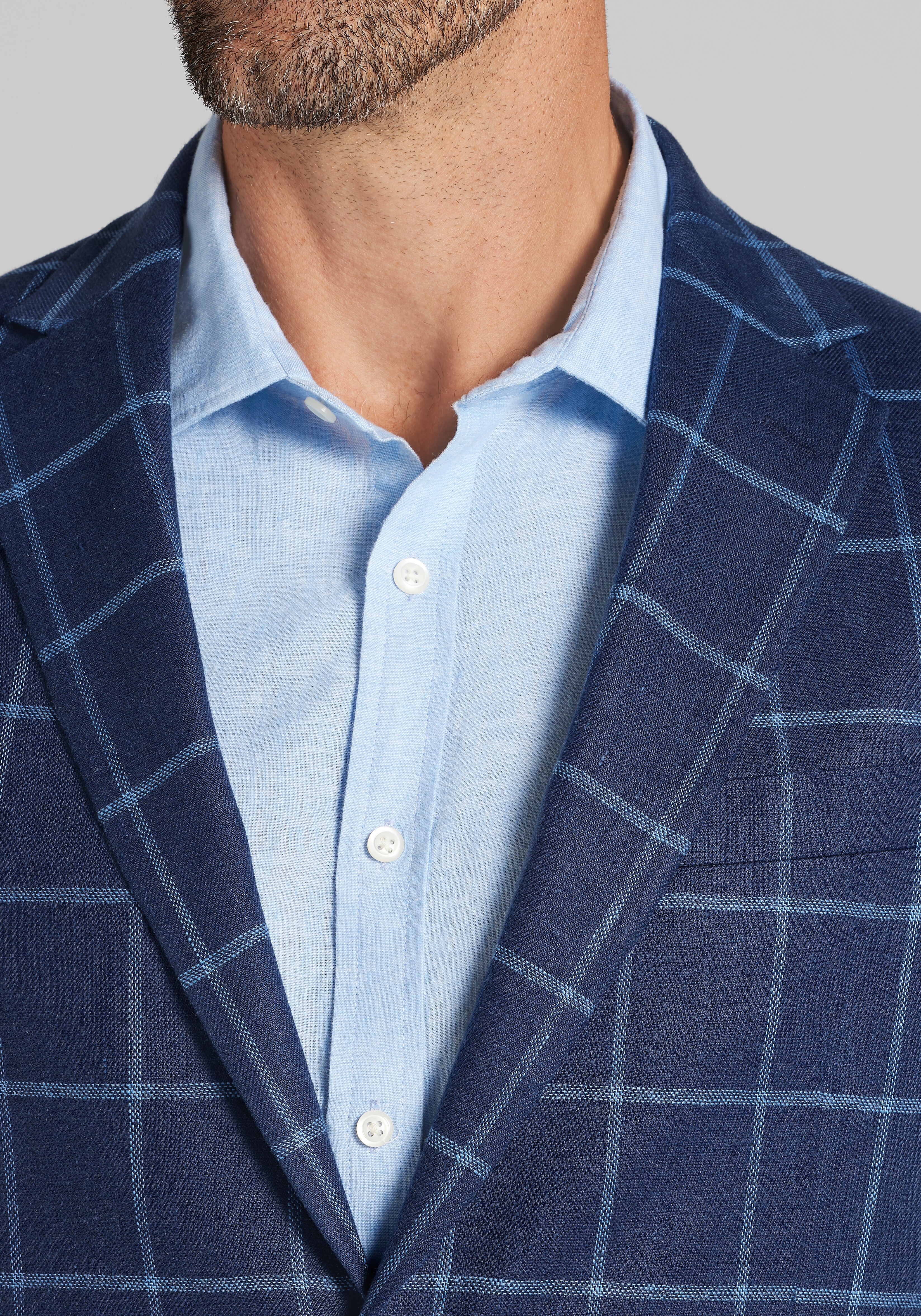 Jos. A. Bank Tailored Fit Windowpane Comfort Stretch Sportcoat