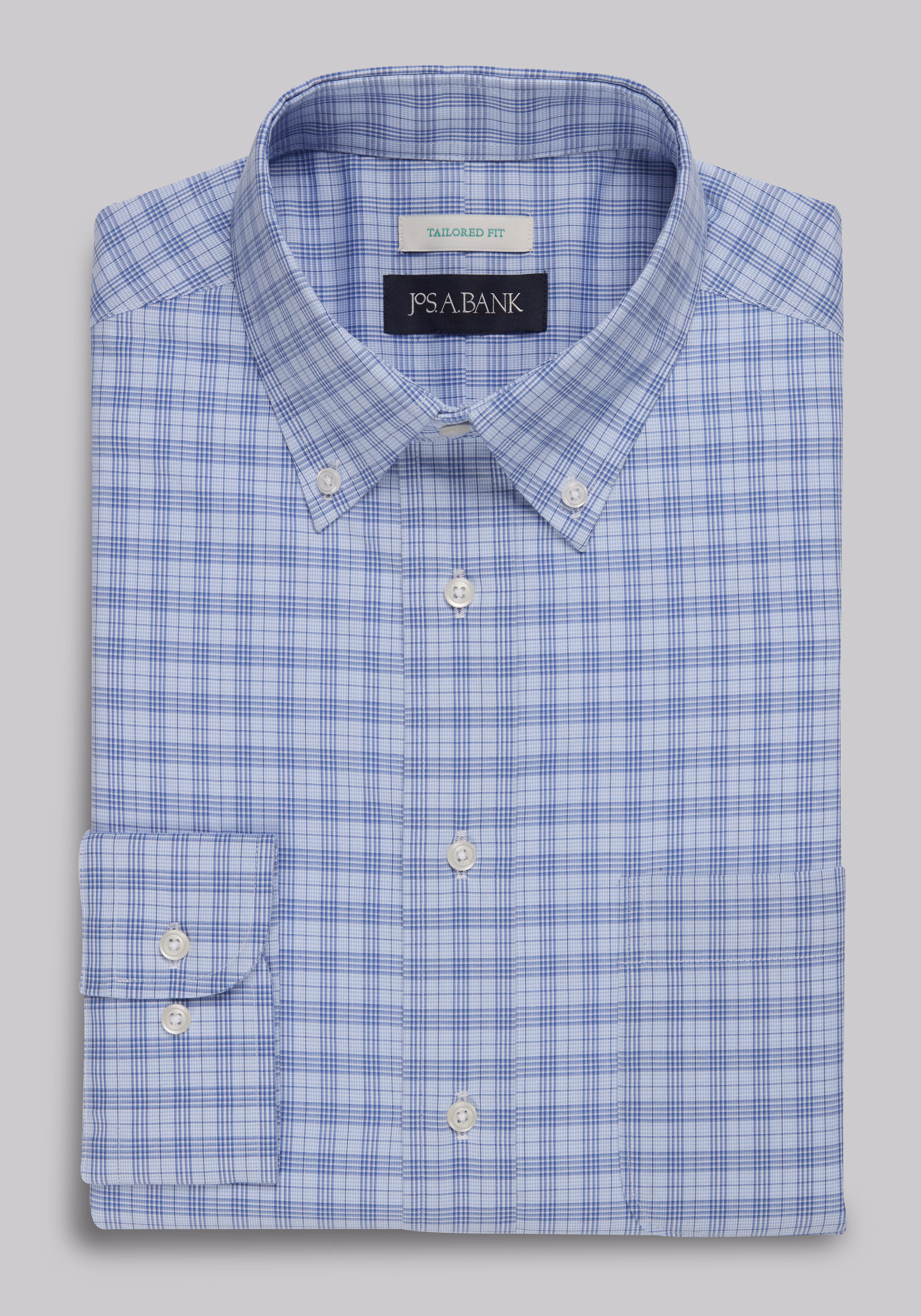 Jos. A. Bank Tailored Fit Plaid Dress Shirt - Big & Tall