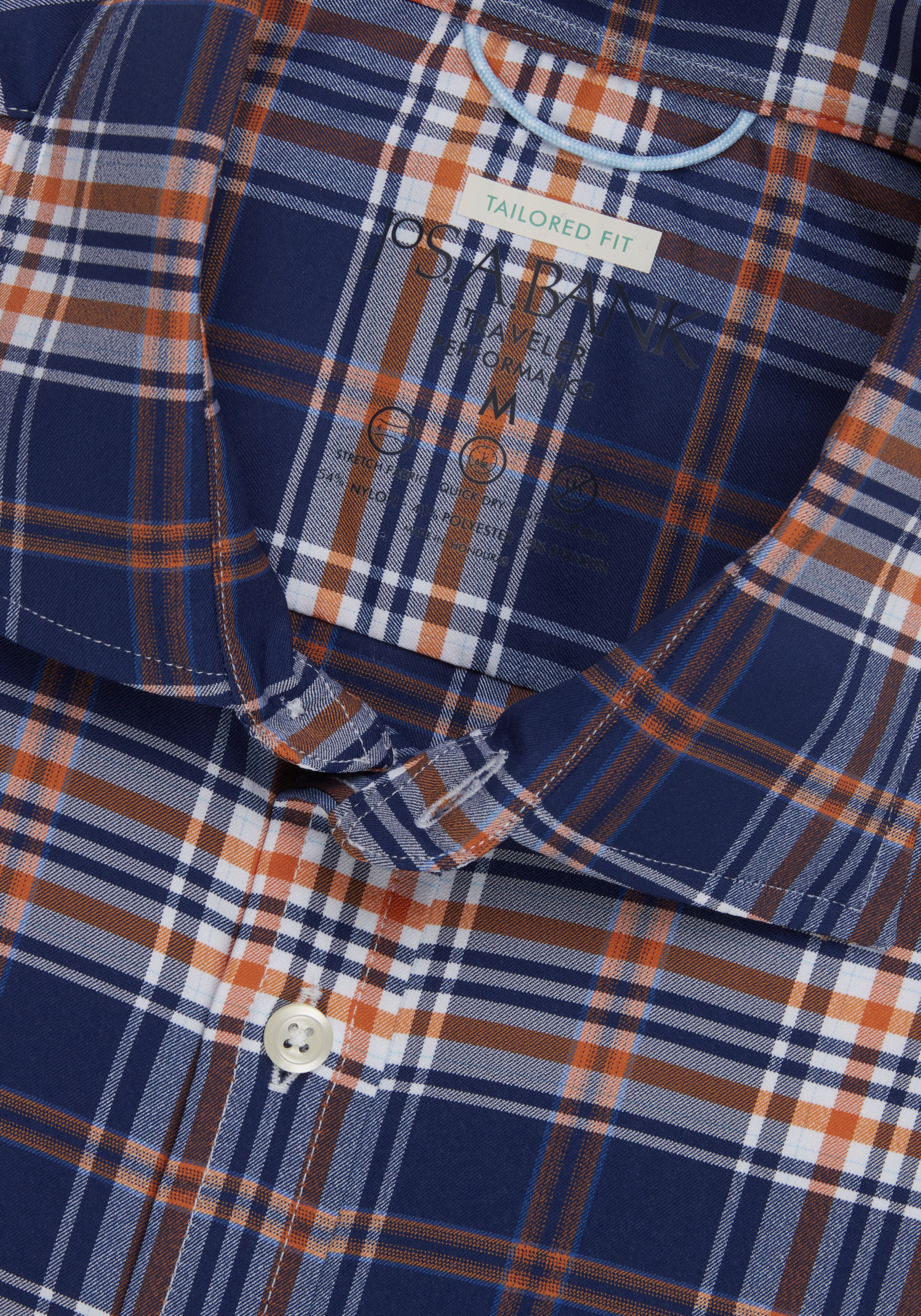 Traveler Performance Tailored Fit Plaid Short-Sleeve Sportshirt