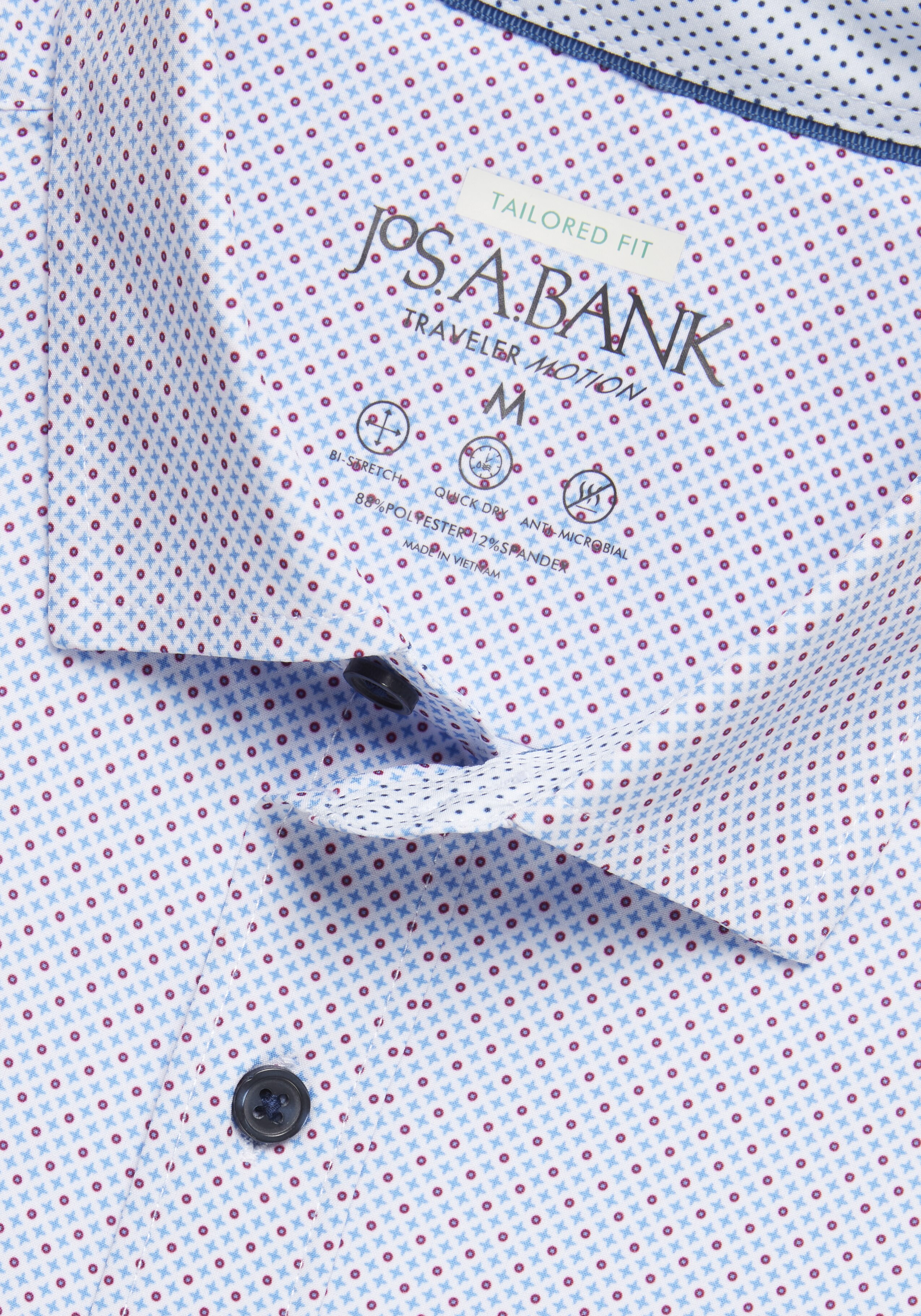 Traveler Motion Tailored Fit 4-Way Stretch Dot Sportshirt - Big & Tall