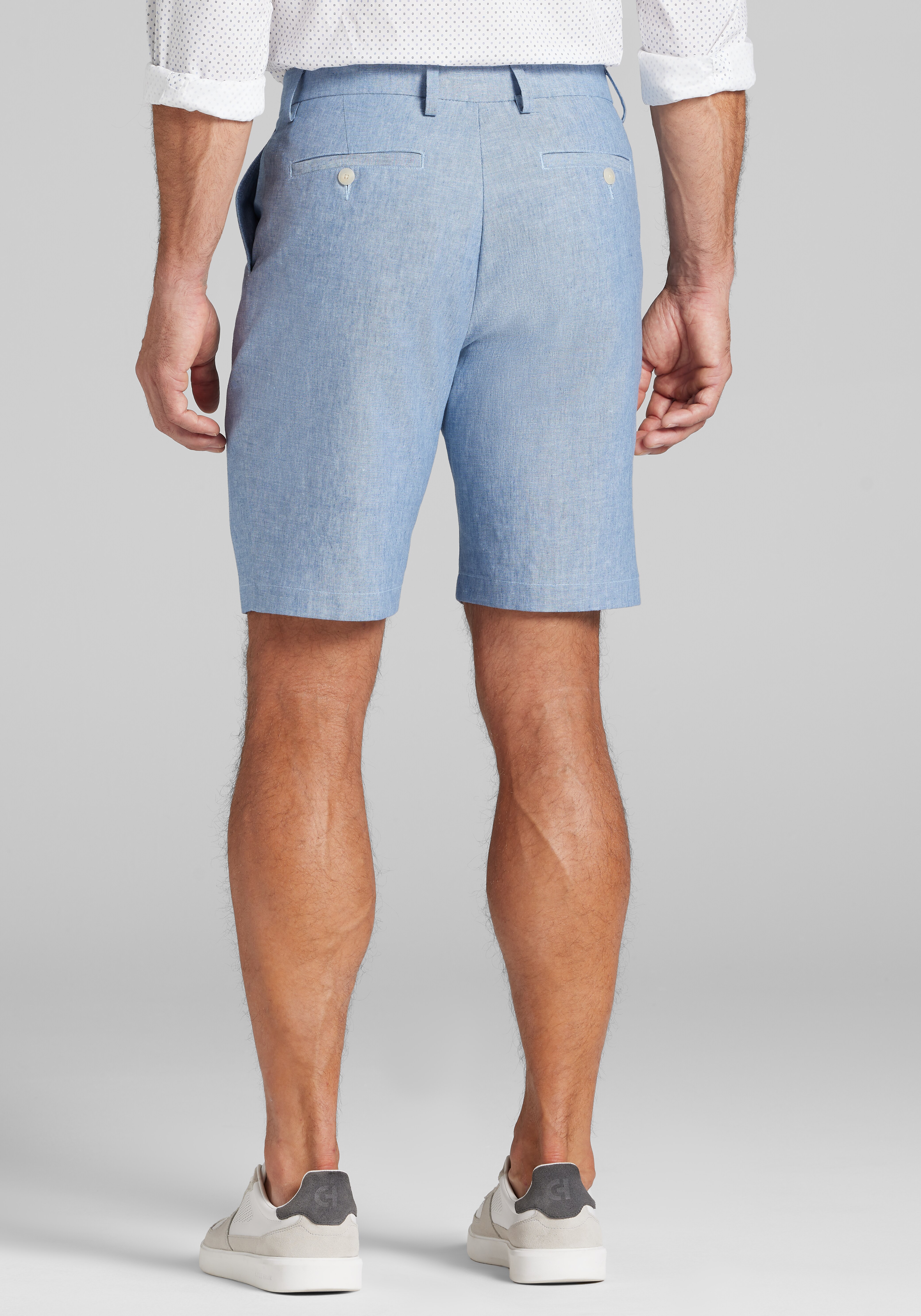 Linen Cotton Comfort Stretch 9 Inch Shorts