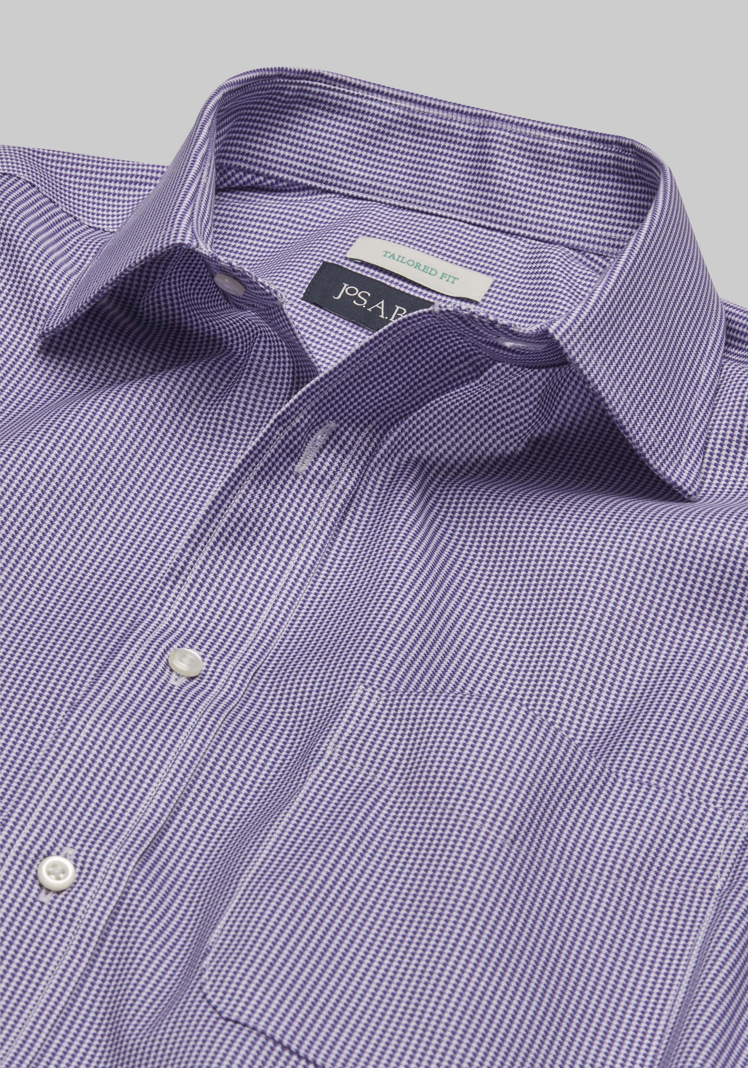 Jos. A. Bank Tailored Fit Houndstooth Print Dress Shirt Big & Tall