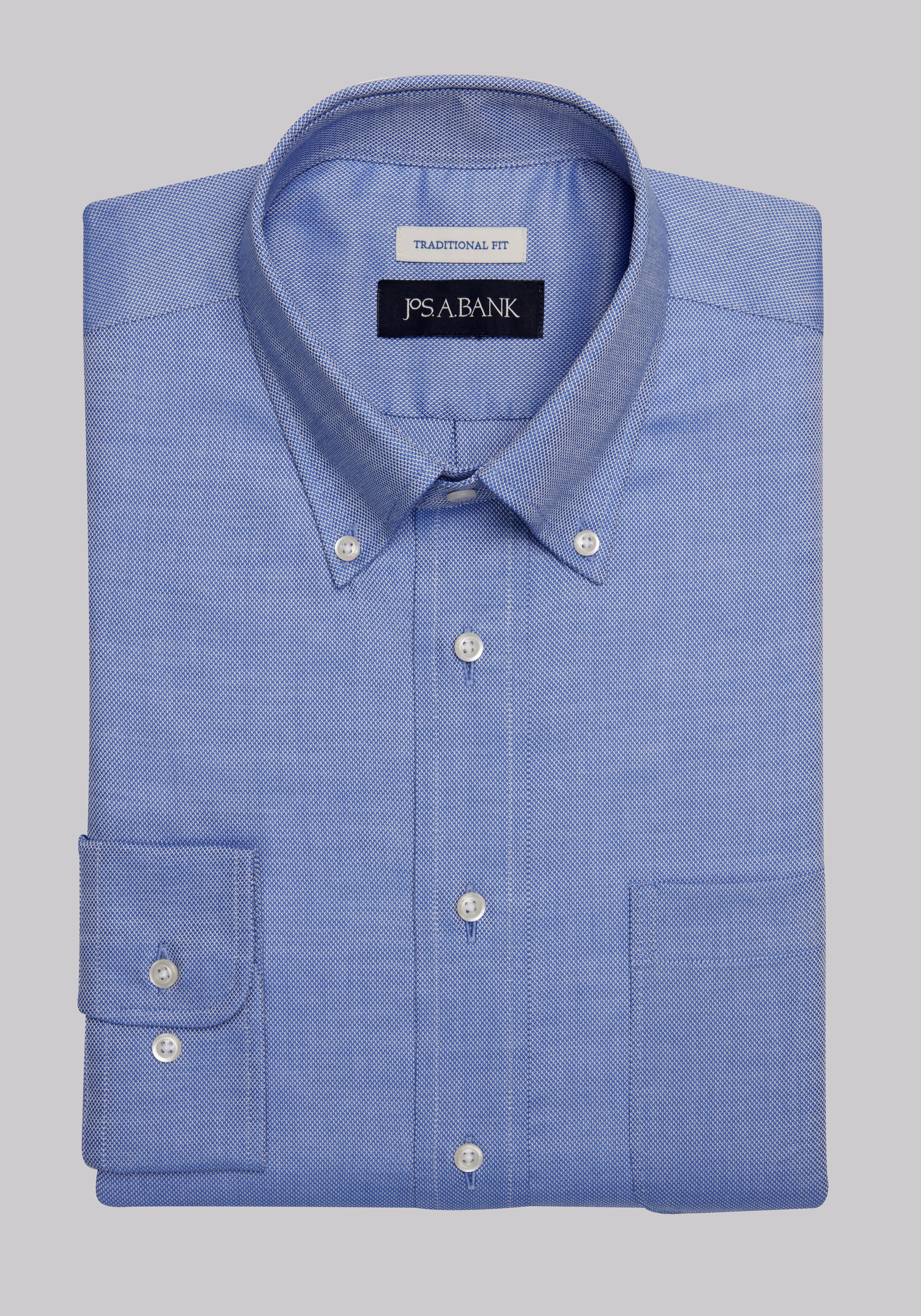 Jos. A. Bank Traditional Fit Button-Down Collar Solid Dress Shirt - Big & Tall