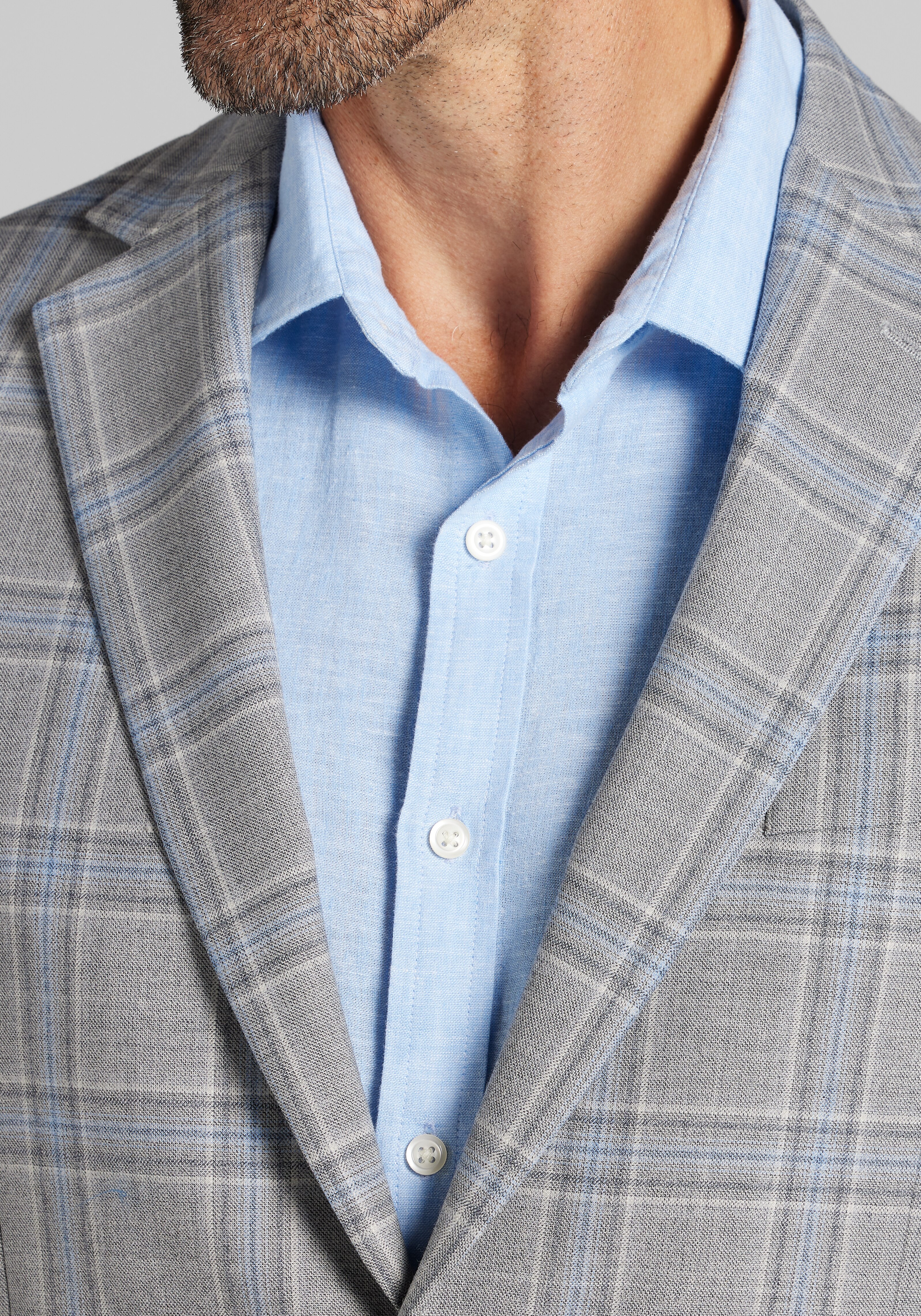 Jos. A. Bank Tailored Fit Comfort Stretch Plaid Sportcoat
