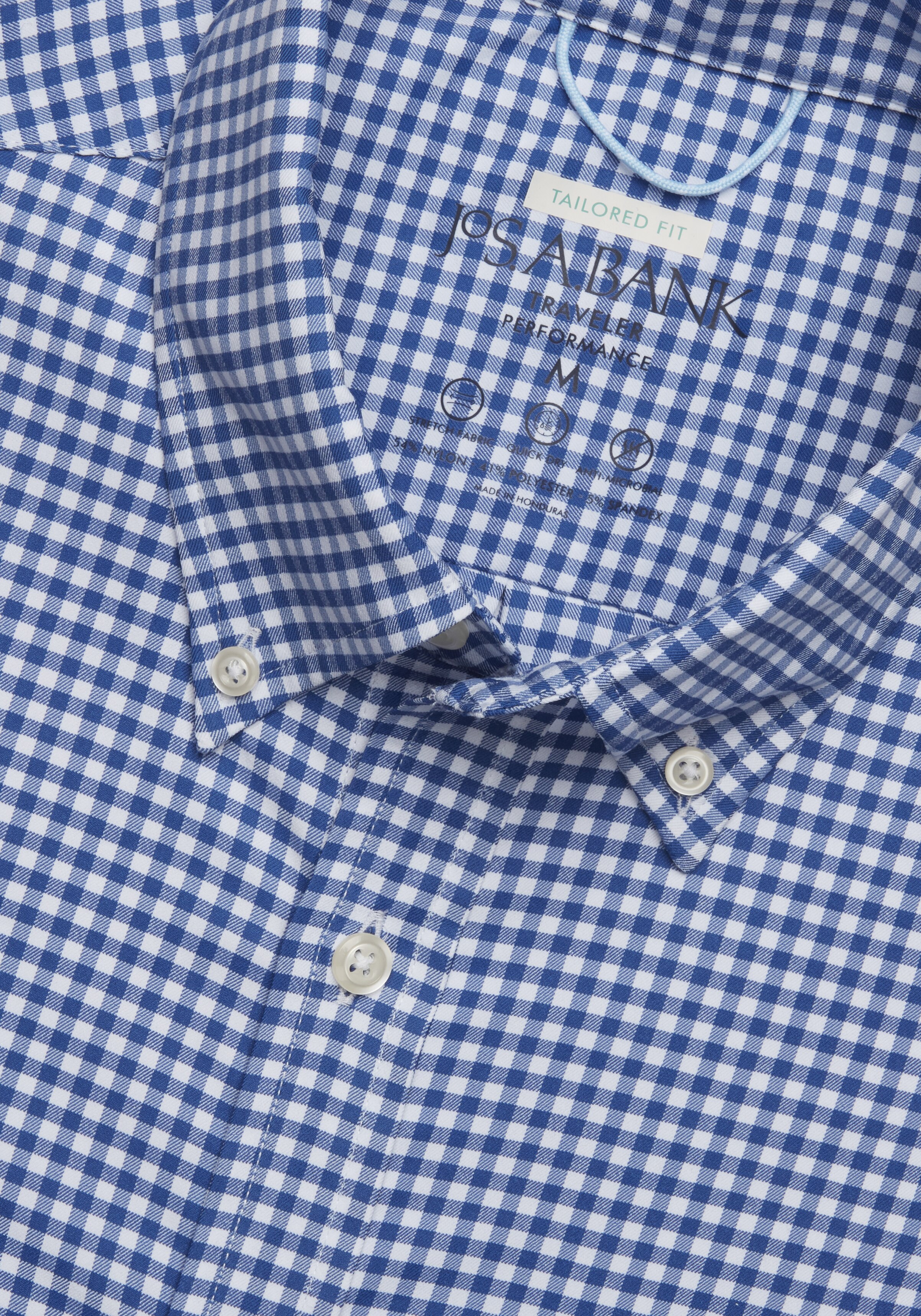 Traveler Performance Tailored Fit Check 4 Way Stretch Long Sleeve Sportshirt - Big & Tall