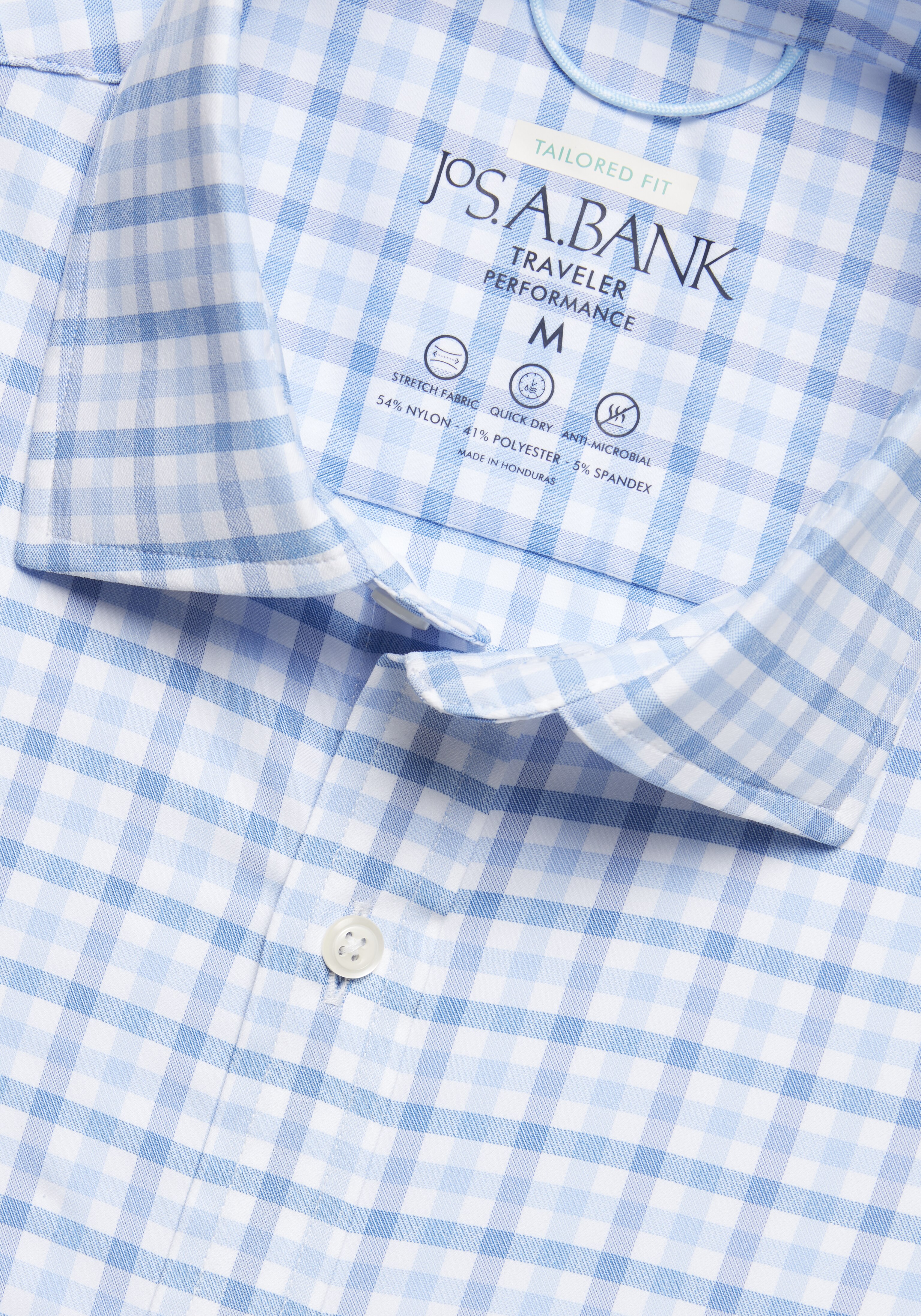 Traveler Performance Tailored Fit Plaid Short-Sleeve Sportshirt