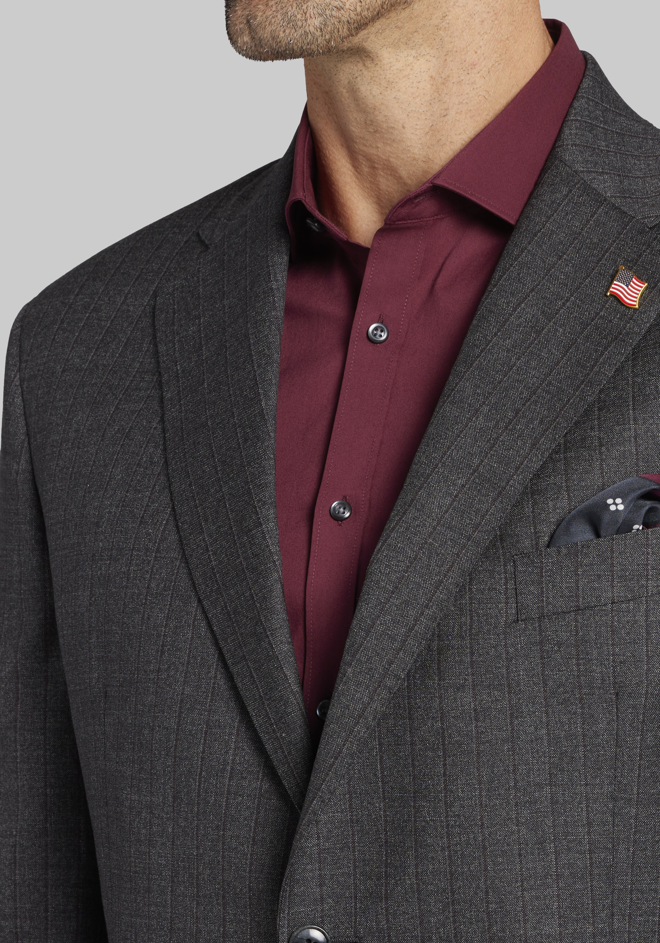 Reserve Collection Tailored Fit Stripe Suit - Big & Tall