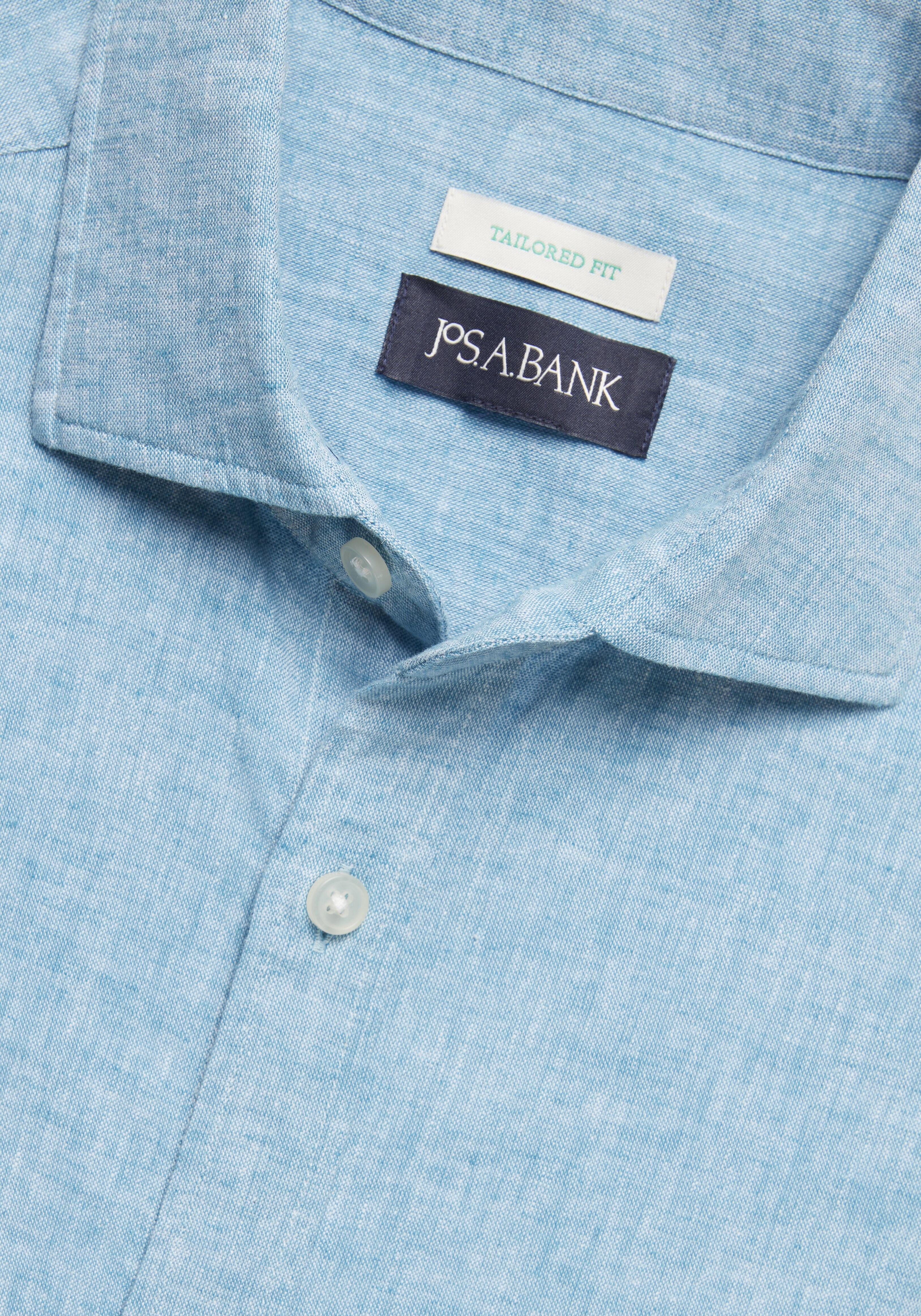 Jos. A. Bank Tailored Fit Linen Short-Sleeve Sportshirt