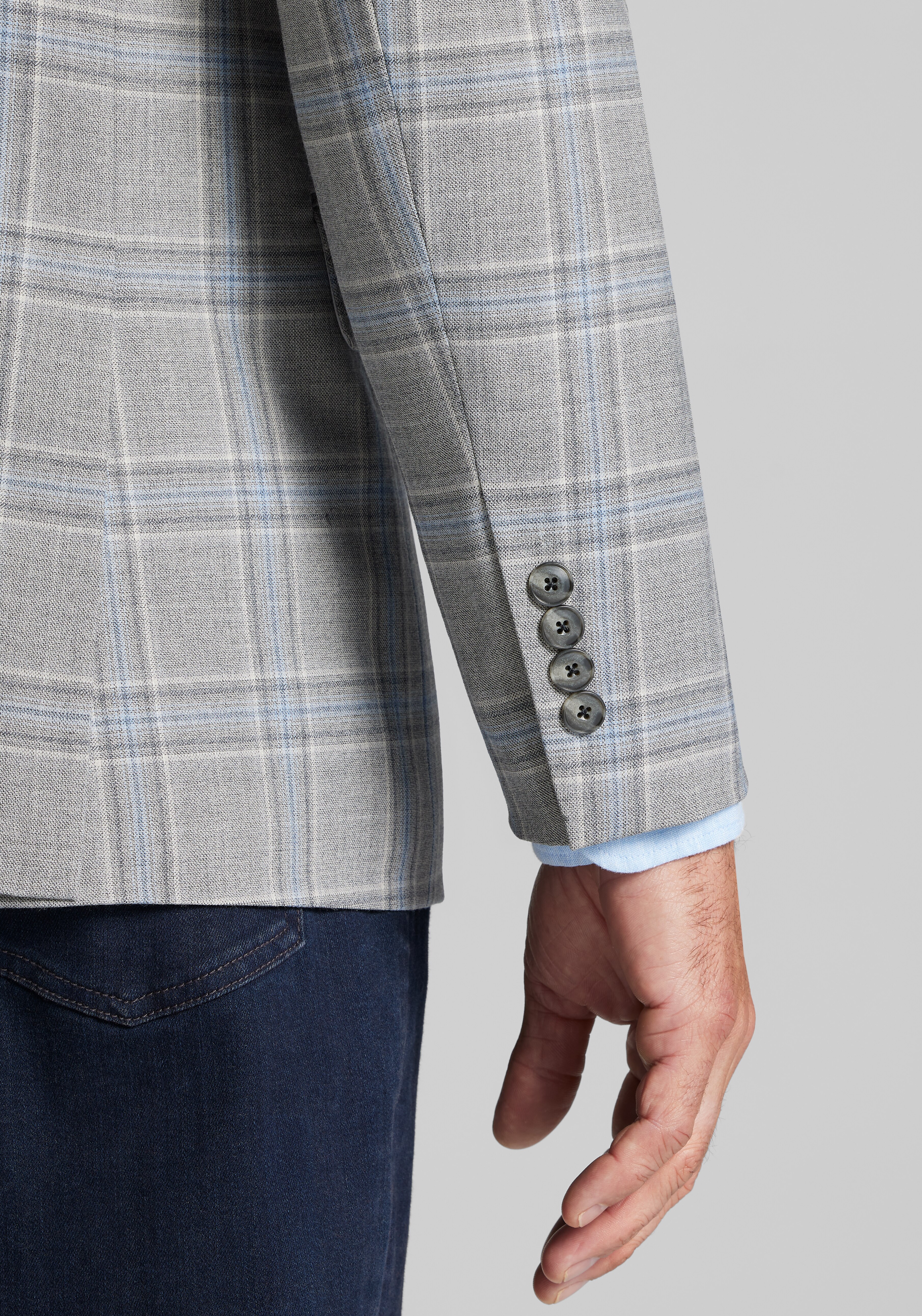 Jos. A. Bank Tailored Fit Comfort Stretch Plaid Sportcoat